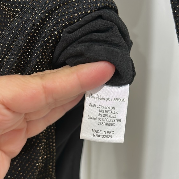 House of Haralow x Revolve Black Long Sleeve Bodysuit with Metallic Gold Details - Picture 11 of 11